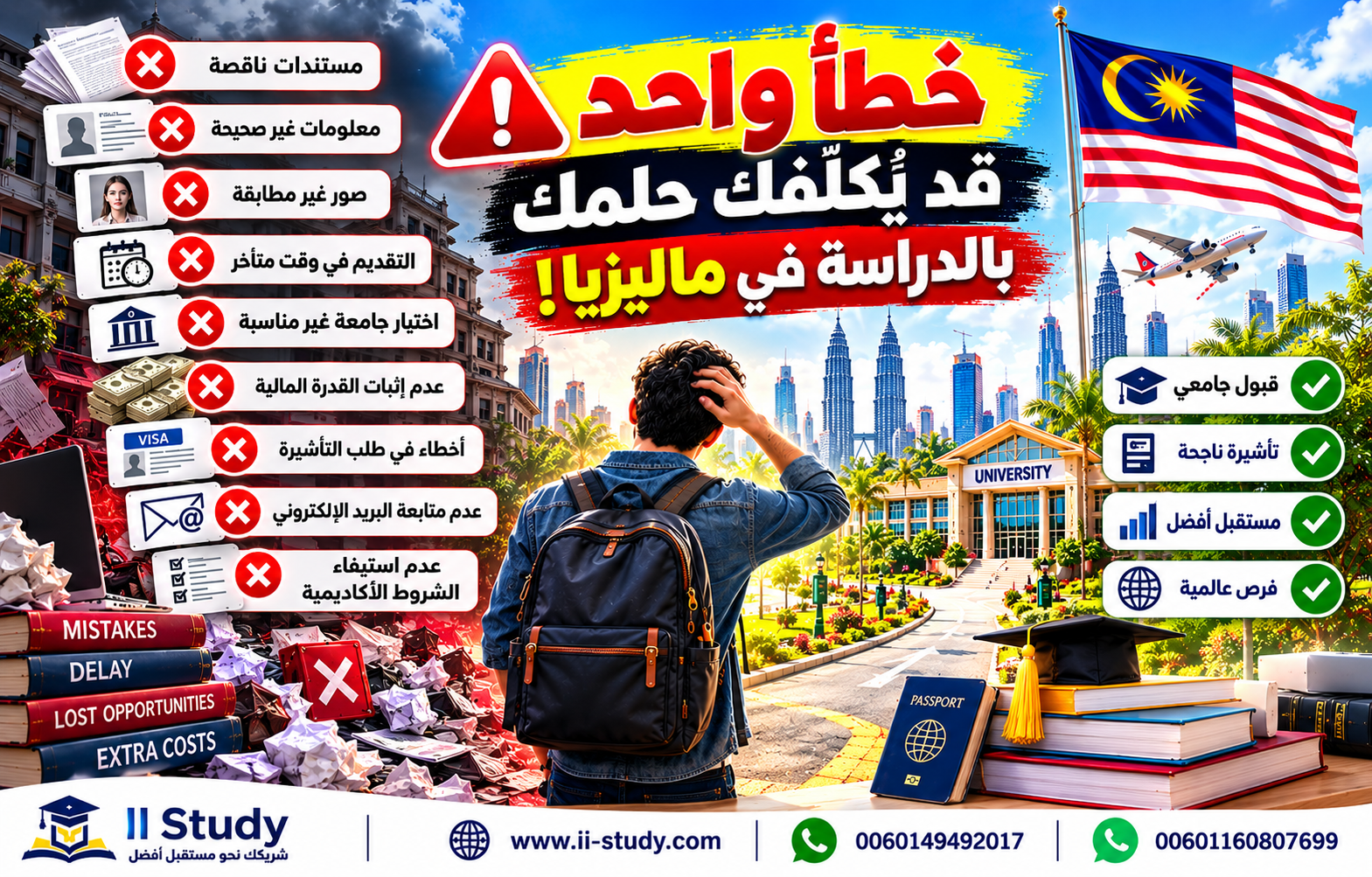 أخطاء التقديم للدراسة في ماليزيا