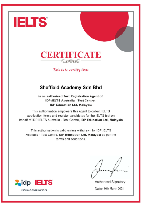 Authorized Agent for IELTS Test Registration via IDP Malaysia
